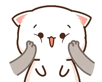 Peach the cat is shown getting its cheeks pinched. The kitty then smiles gleefully.